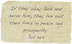 If they obey God and serve him, they live out their lives in peace and prosperity.
Job 36:11